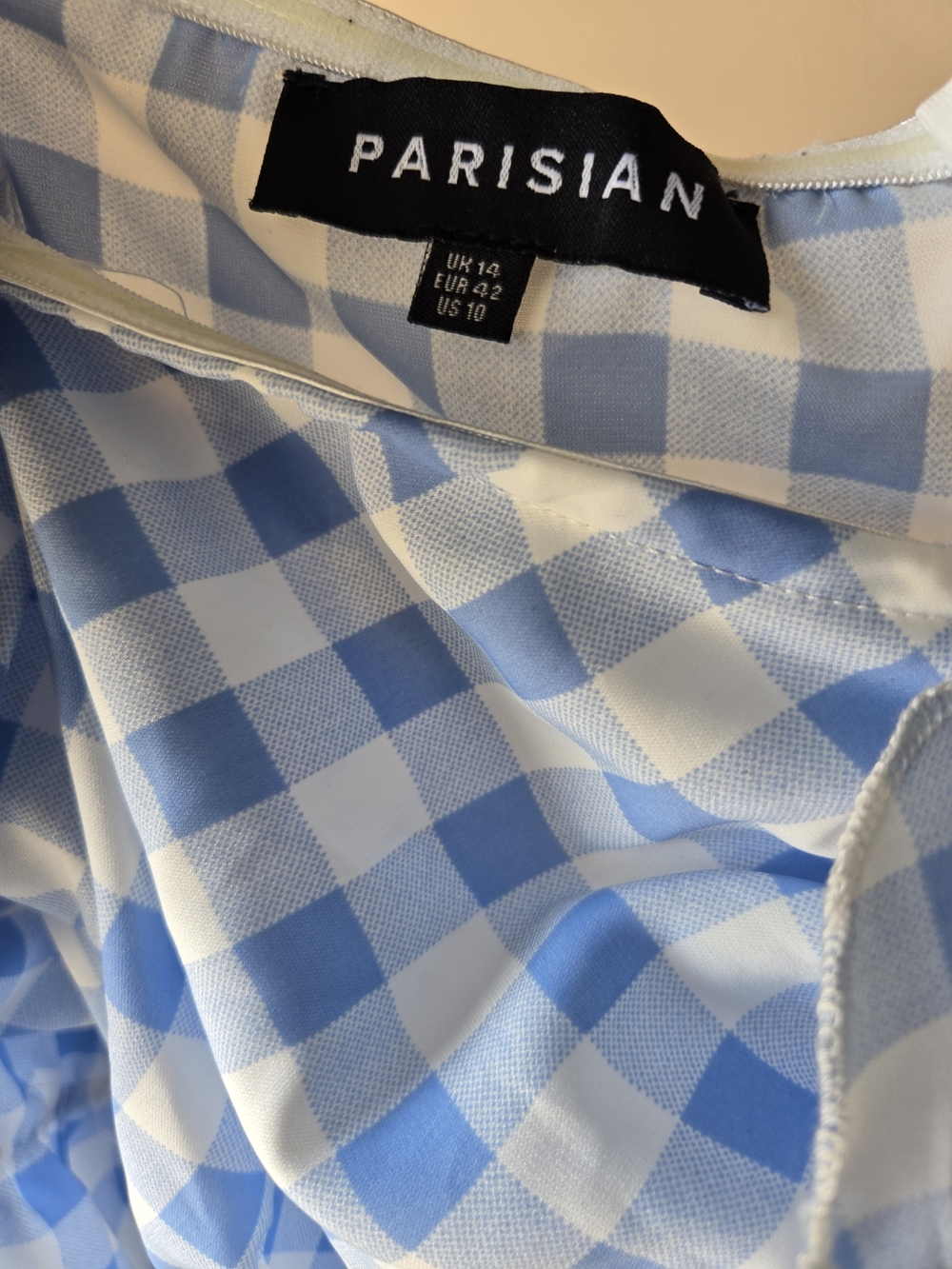 Blue Gingham Ruffle Dress - Picture 3 of 3